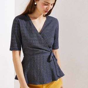 New Loft striped wrap top